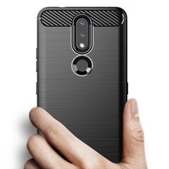 Hurtel Carbon Case skirtas Nokia 2.4, juodas kaina ir informacija | Telefono dėklai | pigu.lt