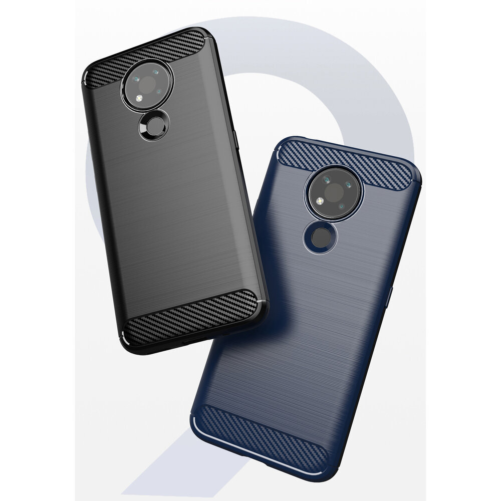 Hurtel Carbon Case skirtas Nokia 3.4, juodas kaina ir informacija | Telefono dėklai | pigu.lt