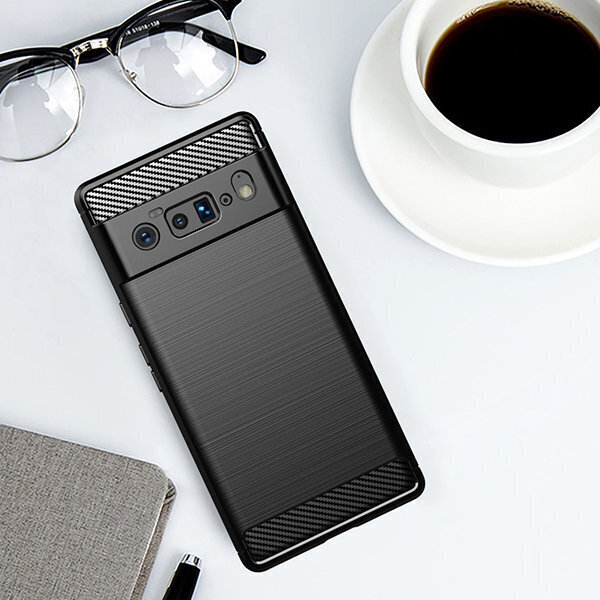 Carbon dėklas telefonui skirtas Google Pixel 6 Pro, juodas kaina ir informacija | Telefono dėklai | pigu.lt