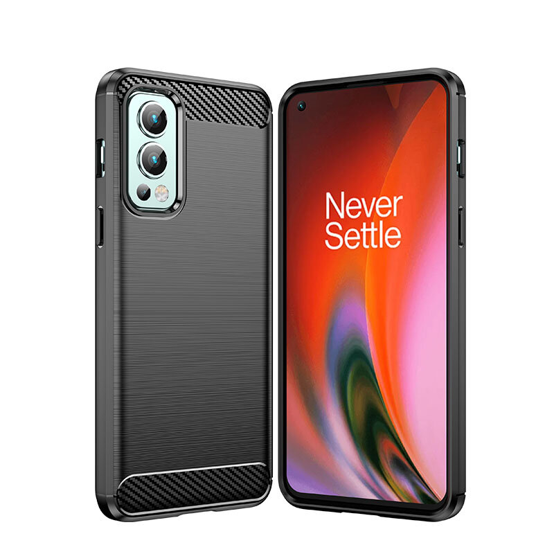 Hurtel Carbon Case skirtas OnePlus Nord 2 5G, juodas цена и информация | Telefono dėklai | pigu.lt