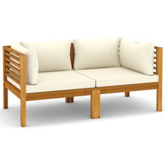 Dvivietė sodo sofa su kreminėmis pagalvėlėmis цена и информация | Комплекты уличной мебели | pigu.lt