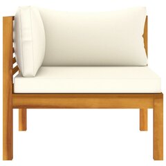 Trivietė sodo sofa su kreminėmis pagalvėlėmis, akacijos masyvas цена и информация | Комплекты уличной мебели | pigu.lt