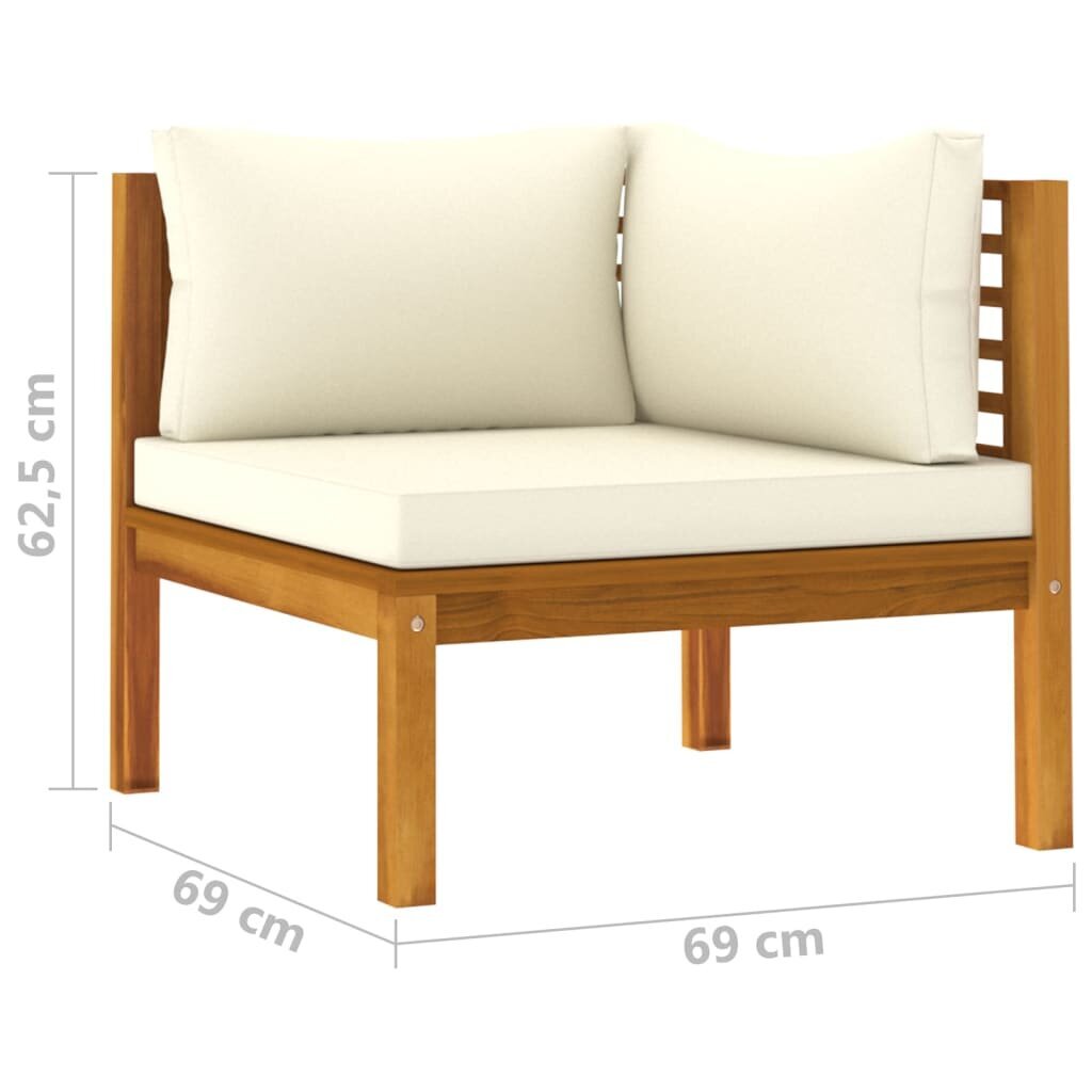 Keturvietė sodo sofa su kreminėmis pagalvėlėmis kaina ir informacija | Lauko baldų komplektai | pigu.lt