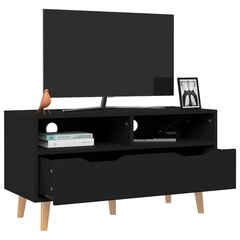 Televizoriaus spintelė, juodos spalvos, 90x40x48,5cm, MDP kaina ir informacija | TV staliukai | pigu.lt