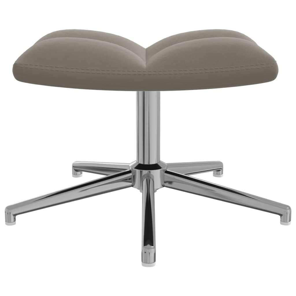 Poilsio kėdė su pakoja, šviesiai pilkos spalvos, aksomas kaina ir informacija | Svetainės foteliai | pigu.lt