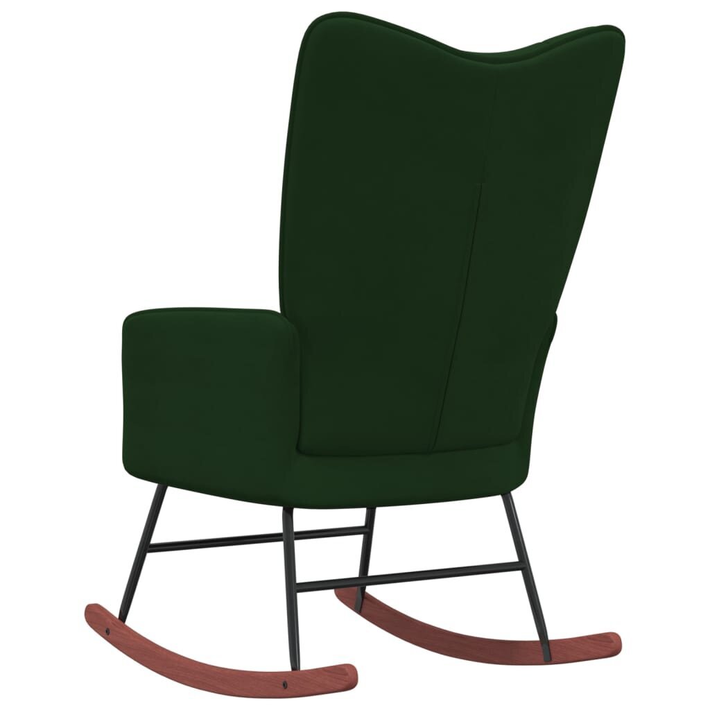 Supama kėdė, tamsiai žalios spalvos, aksomas kaina ir informacija | Svetainės foteliai | pigu.lt