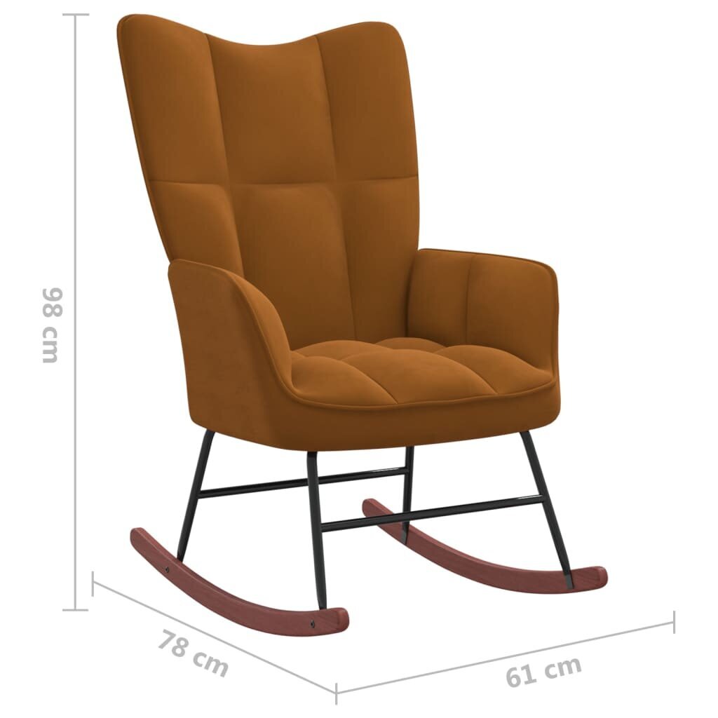 Supama kėdė, rudos spalvos, aksomas kaina ir informacija | Svetainės foteliai | pigu.lt