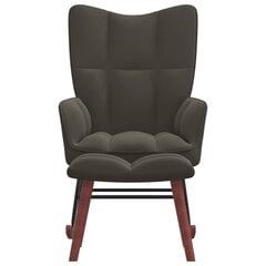 Supama kėdė su pakoja, tamsiai pilkos spalvos, aksomas kaina ir informacija | Svetainės foteliai | pigu.lt