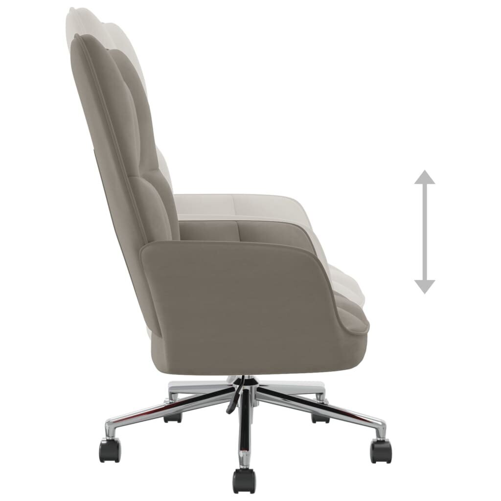Poilsio kėdė, šviesiai pilkos spalvos, aksomas kaina ir informacija | Svetainės foteliai | pigu.lt