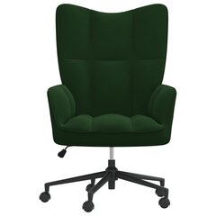 Poilsio kėdė, tamsiai žaliai spalvos, aksomas kaina ir informacija | Svetainės foteliai | pigu.lt