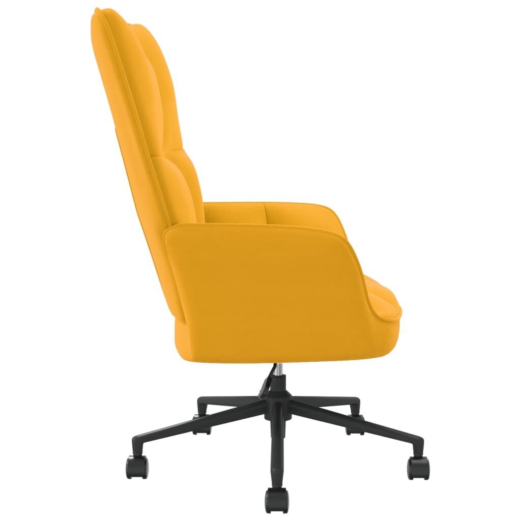 Poilsio kėdė, garstyčių geltonos spalvos, aksomas kaina ir informacija | Svetainės foteliai | pigu.lt