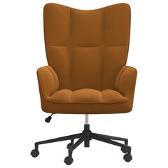 Poilsio kėdė, rudos spalvos, aksomas kaina ir informacija | Svetainės foteliai | pigu.lt