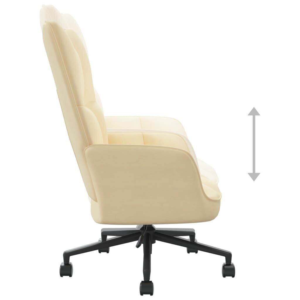 Poilsio kėdė, kreminės baltos spalvos, aksomas kaina ir informacija | Svetainės foteliai | pigu.lt