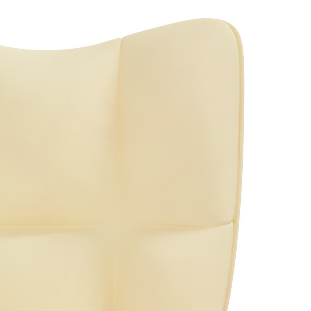 Poilsio kėdė, kreminės baltos spalvos, aksomas kaina ir informacija | Svetainės foteliai | pigu.lt
