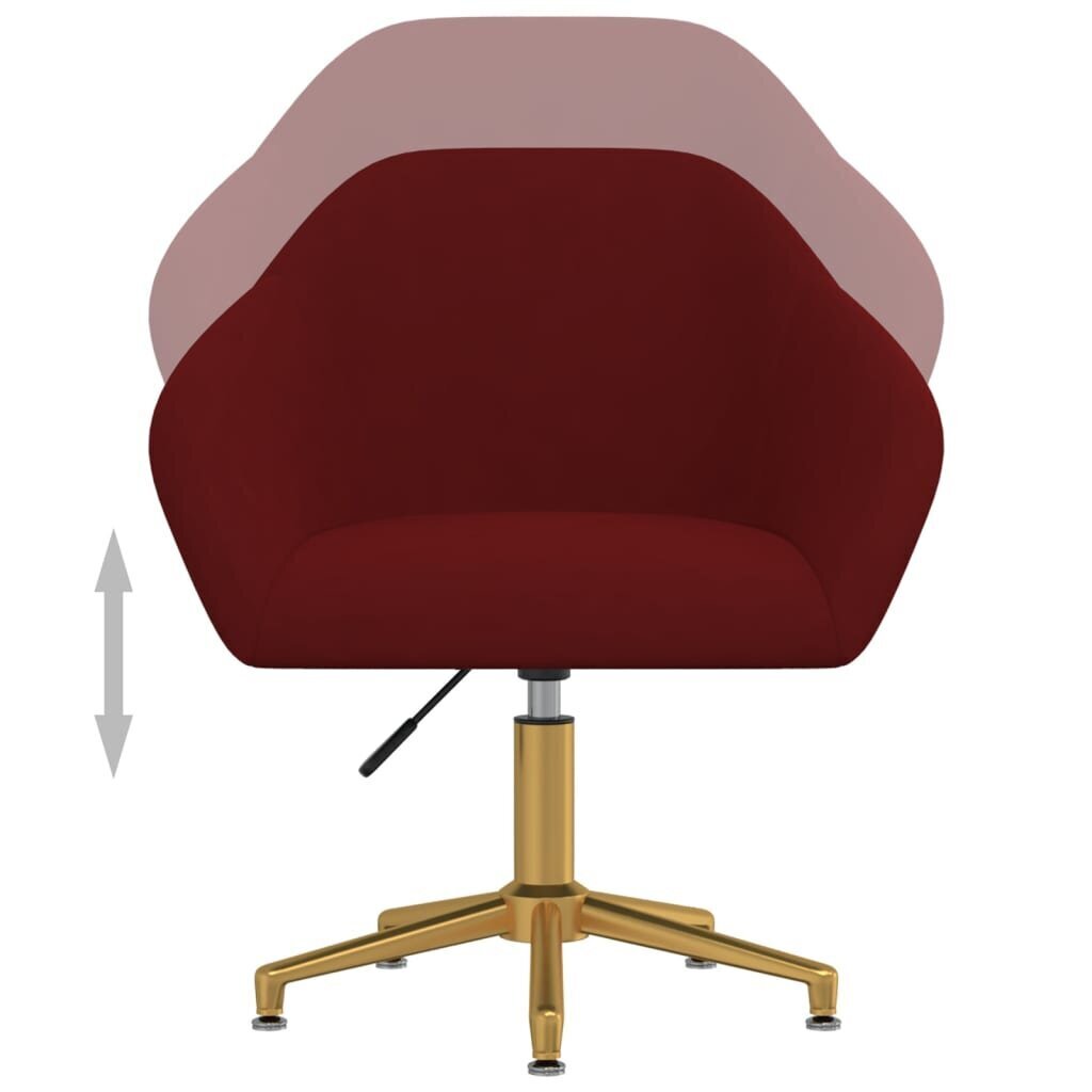 Pasukama valgomojo kėdė, raudonojo vyno spalvos, aksomas kaina ir informacija | Virtuvės ir valgomojo kėdės | pigu.lt