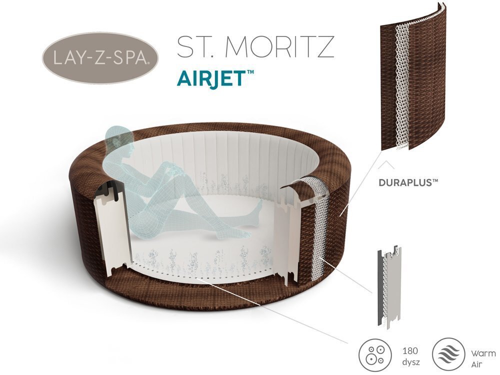 Sūkurinė vonia Bestway "Lay-Z-Spa ST. Moritz", 5-7 asmenims цена и информация | Baseinai | pigu.lt