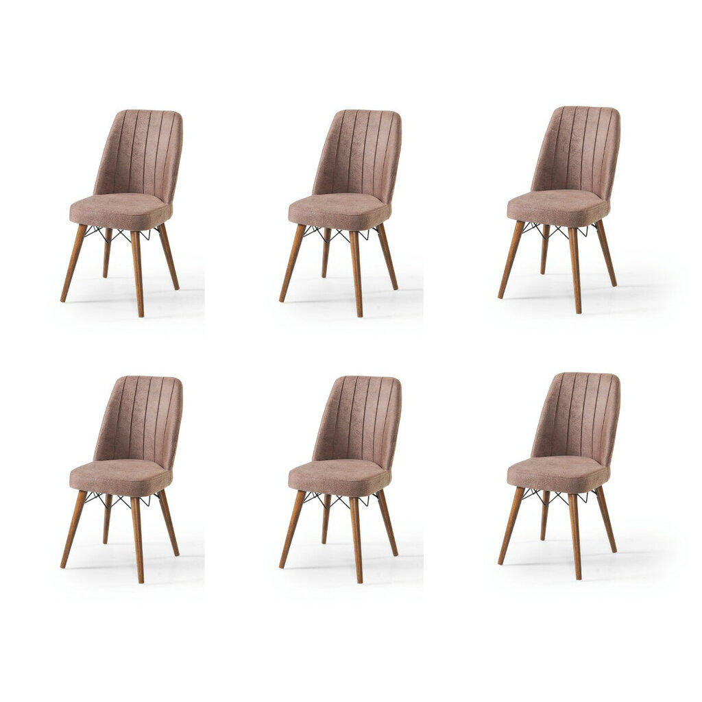 6-ių kėdžių komplektas Bali BROWN kaina ir informacija | Virtuvės ir valgomojo kėdės | pigu.lt