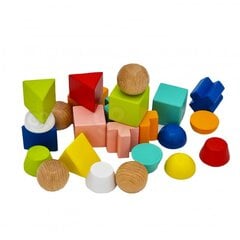 Medinės įvairių formos kaladėlės Tooky Toy kaina ir informacija | Lavinamieji žaislai | pigu.lt