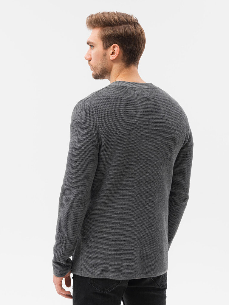 Vyriškas medvilninis megztinis Ombre E193 tamsiai pilkas цена и информация | Megztiniai vyrams | pigu.lt