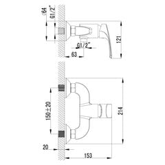 Смеситель для душа LEMARK LM1703C SHAPE цена и информация | Смесители | pigu.lt