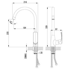 Смеситель для кухни с поворотным изливом LEMARK LM1705C SHAPE цена и информация | Кухонные смесители  | pigu.lt