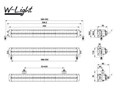 Tolimųjų šviesų žibintai W-light Impulse III 180W 10-32V 15120lm kaina ir informacija | Automobilių žibintai | pigu.lt