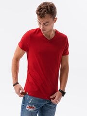 Vyriški medvilniniai marškinėliai Ombre S1369 raudoni kaina ir informacija | Vyriški marškinėliai | pigu.lt