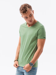 Мужская хлопковая футболка Ombre S1369, зеленая цена и информация | Мужские футболки | pigu.lt