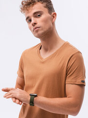 Мужская хлопковая футболка Ombre S1369, коричневая цена и информация | Мужские футболки | pigu.lt