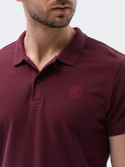 Рубашка поло мужская Ombre S1374, бордовая цена и информация | Футболка мужская | pigu.lt