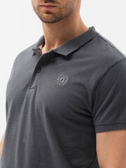 Vyriški polo marškinėliai Ombre S1374 tamsiai pilki kaina ir informacija | Vyriški marškinėliai | pigu.lt