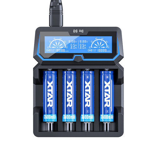 Xtar universalus akumuliatorių įkroviklis su LCD ekranu X4 kaina ir informacija | Elementų krovikliai | pigu.lt
