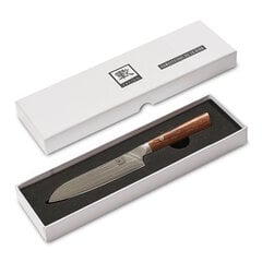 Japoniško Damasko plieno peilis OLEIO Zayiko, Kasshoku, mažasis santoku, 12,5 cm kaina ir informacija | Peiliai ir jų priedai | pigu.lt