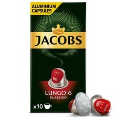 Кофейные капсулы JACOBS Lungo 6 Classico, 10 шт. цена и информация | Кофе, какао | pigu.lt