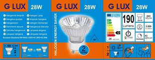 Галогенные лампочки G.LUX GU10 28W ECO, в упаковке 10 шт. цена и информация | Электрические лампы | pigu.lt