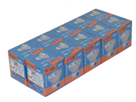 Галогенные лампочки GU10 G.LUX 50Вт, в упаковке 10 шт. цена и информация | Электрические лампы | pigu.lt