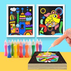 Piešimas smėliu rinkinys 12 spalvų + 12 kortelių Judesys kaina ir informacija | Piešimo, tapybos, lipdymo reikmenys | pigu.lt