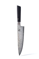 Японский поварской нож из дамасской стали Oleio Zayiko, Black Edition, 20,5 см цена и информация | Ножи и аксессуары для них | pigu.lt