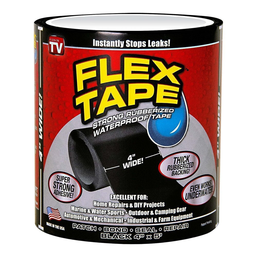 Vandeniui atspari lipni juosta Flex Tape, juoda kaina ir informacija | Mechaniniai įrankiai | pigu.lt