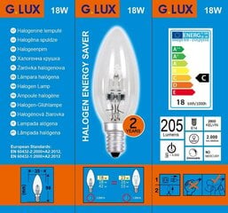 Галогенная лампочка G.LUX C35 E14, 18 Вт, 10 шт. упаковка цена и информация | Электрические лампы | pigu.lt