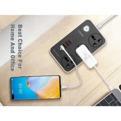 Ldnio Power Socket / сетевой фильтр / удлинитель с розетками 3x USB A Q.C 3.0, 1x USB C PD, 3A, 3x250V 10A 2500W цена и информация | Удлинители | pigu.lt