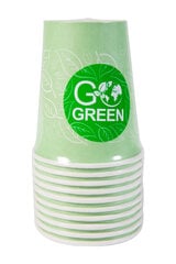 Ekologiškos stiklinės Go Green, 250 ml, 10 vnt. kaina ir informacija | Vienkartiniai indai šventėms | pigu.lt