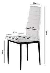 Набор из 4 стульев ModernHome Prestige, белый цена и информация | Стулья для кухни и столовой | pigu.lt