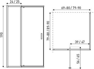 Душевая кабина Kerra Dunaj 1-D 70-80x80 цена и информация | Душевые кабины | pigu.lt