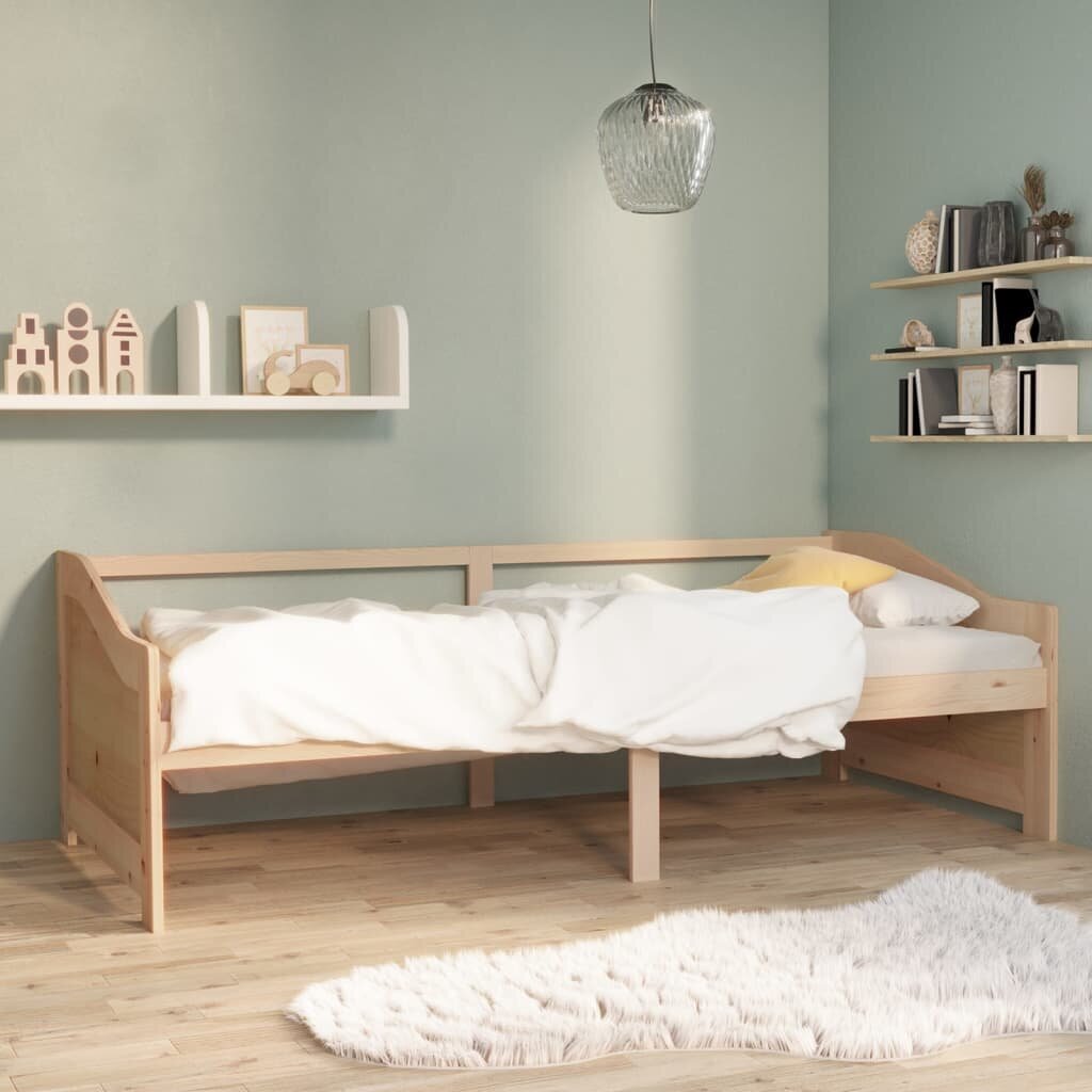 Trivietė lova, 90x200cm, pušies medienos masyvas kaina ir informacija | Lovos | pigu.lt