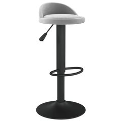 Baro taburetės, 2 vnt., šviesiai pilkos spalvos, aksomas kaina ir informacija | Virtuvės ir valgomojo kėdės | pigu.lt
