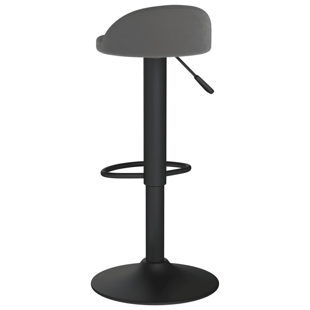 Baro taburetės, 2vnt., tamsiai pilkos spalvos, aksomas kaina ir informacija | Virtuvės ir valgomojo kėdės | pigu.lt