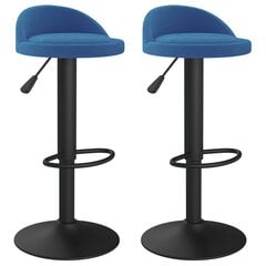 Baro taburetės, 2 vnt., mėlyna, aksomas kaina ir informacija | Virtuvės ir valgomojo kėdės | pigu.lt