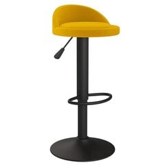 Baro taburetės, 2 vnt., geltona, aksomas kaina ir informacija | Virtuvės ir valgomojo kėdės | pigu.lt