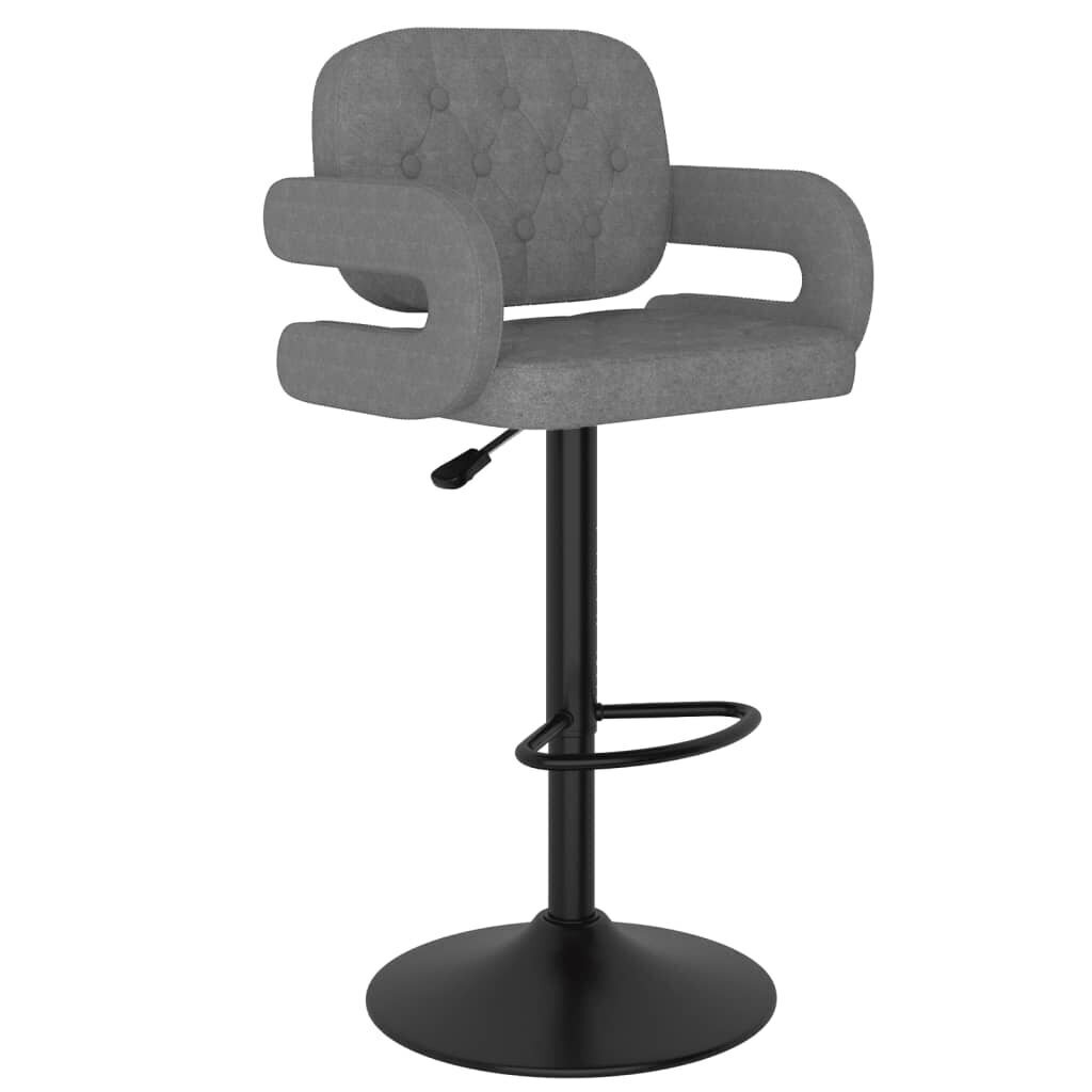 Baro taburetės, 2vnt., šviesiai pilkos spalvos, audinys kaina ir informacija | Virtuvės ir valgomojo kėdės | pigu.lt